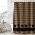 thumbnail image 1 of Brown Black Plaid Waterproof Fabric Shower Curtain,Vintage Rustic Star Buffalo Check Waterproof Fabric Shower Curtain for Bathroom Curtains Bathtubs Hotel Shower Curtains with 12 Hooks Stall 48x72in, 1 of 8
