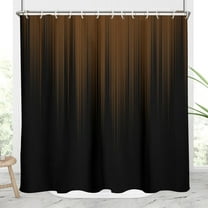 Brown and Black Shower Curtain Ombre Mens Gothic Tan Dark Striped Art Boho Unique Mid Century Aesthetic Minimalist Fabric Home Bathroom Decor Bathtub Set with 12 Hooks, 72x72, Modern