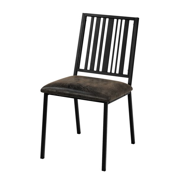 Brown & Black Slat Back Side Chair Set / Improved Ventilation, Comfortable Dining