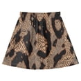 Brown Black Snake Skin Pattern Cotton Skirt Built-in Liner Elastic A ...