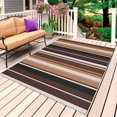 thumbnail image 1 of Brown Black Stripes Outdoor Rug 4x6 Ft, Non Slip Washable Area Rug, Farmhouse Vintage Abstract Lines Patio Rugs Carpet Runner, Large Floor Mat for Indoor/Outdoor Deck Porch Camping, 1 of 8