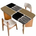 thumbnail image 1 of Brown Black Table Cloths for 3 Foot Rectangle Tables, Farmhouse Striped Modern Abstract Art Patio Waterproof Elastic Fitted Tablecloths, Washable Rectangular Table Cover for Camping, 1 of 8
