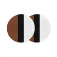 thumbnail image 1 of Brown Black White Boho Round 15 Inch Placemats Set of 2, Modern Striped Art HeatResistant Non Slip Place Mats for Dining Table, Wipeable Braided Kitchen Table Mats for Housewarming, 1 of 9
