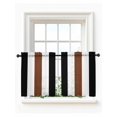 thumbnail image 1 of Brown Black White Boho Tier Curtains 24 Inch Length,Sheer Curtains for Bedroom Living Room Window Contemporary Modern Art Rod Pocket Drapes Kitchen Curtains Small Half Window 27.5"x24" 2 Panels, 1 of 7