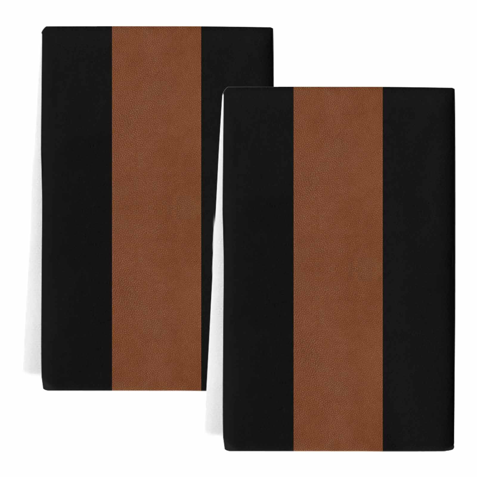 Brown Black White Kitchen Towels Set of 2, Contemporary Boho Modern Art Soft Microfiber Dish Towels, Absorbent Quick-Dry Washable Dishcloths for Kitchen Cleaning, Drying Dishes, 18x28 Inches