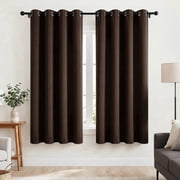 Blackout Curtains 52 x 72 inch, Thermal Insulated Black Curtains Set of 2 Panels, Noise Reduce Room Darkening Drapes for Bedroom, Living Room, Privacy Protectio