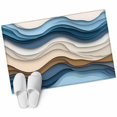 thumbnail image 1 of Brown Blue Area&nbsp;Rug 2x3ft Gradient Water Ripple Abstract Wave Modern Non-Slip&nbsp;Washable Square&nbsp;Rugs Soft Felt Indoor Floor Mat for Bedroom Kitchen Living Room Bathroom, 1 of 9