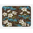 thumbnail image 1 of Brown and Blue Bath Mat, Daffodils Cornflowers Pattern Nature Inspired Floral Bouquet Design, Plush Bathroom Decor Mat with Non Slip Backing, 29.5" X 17.5", Brown Blue Green, by Ambesonne, 1 of 2
