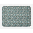 thumbnail image 1 of Brown and Blue Bath Mat, Vintage Style Pattern with Abstract Shapes with Little Dots, Plush Bathroom Decor Mat with Non Slip Backing, 29.5" X 17.5", Slate Blue Beige, by Ambesonne, 1 of 2