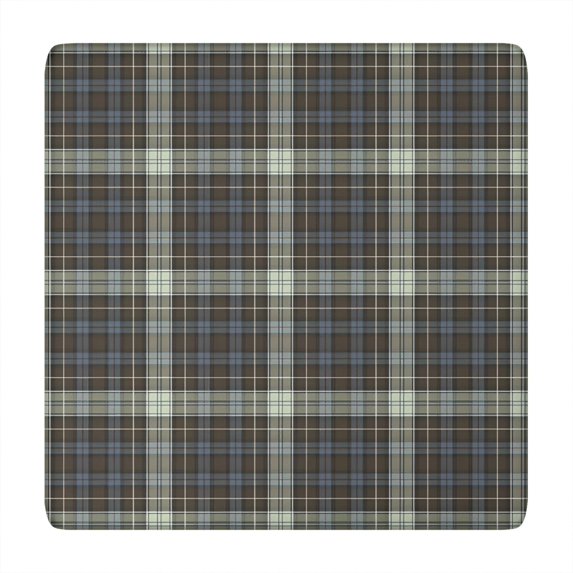 Brown Blue Checkerboard Checkered Pattern Square Fitted Tablecloth with Elastic Edge,Square Table Cover,Washable Elastic Table Cover for Home Kitchen Party Decor 34"x34"