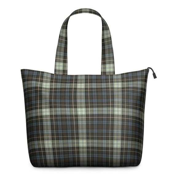 Brown Blue Checkerboard Checkered Pattern Travel Tote Bags for Women Carry On,Large Weekender Bags for Women Travel,Multi Functional Duffle Bag for Work,Shopping,Sports