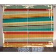 thumbnail image 1 of Ambesonne Brown and Blue Curtains 2 Panel Set, Worn Frame Design, 108" x 90", Multicolor, 1 of 3