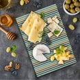 thumbnail image 1 of Brown and Blue Cutting Board, Vertical Stripes Abstract Geometric Scribble Line Pattern Vintage Inspired, Decorative Tempered Glass Cutting and Serving Board, Small Size, Multicolor, by Ambesonne, 1 of 1