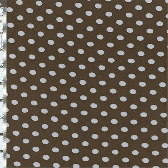 Brown/Blue Minky Polka Dot, Fabric Sold By the Yard