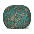 thumbnail image 1 of Brown and Blue Storage Toy Bag Chair, Abstract Flyaway Leaves with Curly Details Retro, Stuffed Animal Organizer Washable Bag, Small Size, Turquoise Umber, by Ambesonne, 1 of 3