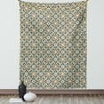 thumbnail image 1 of Brown and Blue Tapestry, Arabesque Middle Eastern Inspired Moroccan Star Pattern Ornament, Wall Hanging for Bedroom Living Room Dorm Decor, 60W X 80L Inches, Taupe Pale Blue Brown, by Ambesonne, 1 of 5
