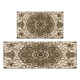 thumbnail image 1 of Brown Bohemia Kitchen Rugs and Mats Sets Of 2, Funny Kitchen Decoration Rubber Backing Non-Slip Absorbent Mats for Sink Waterproof Runner Rug for Laundry Room 17x30+17x48inch, 1 of 7