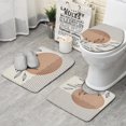 thumbnail image 1 of Brown Boho Abstract and Plant Pattern Bathroom Rugs Sets 3 Piece,Toilet Cover Set,Absorbent Non Slip Bathroom Mats Sets with U-Shaped Contour Rug Toilet Rug Set, 1 of 5