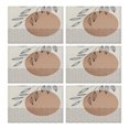 thumbnail image 1 of Brown Boho Abstract and Plant Pattern Summer Placemats Table Placemats Set Of 6-Linen Kitchen Washable Placemats Table Mats 11.8"x17.7" Non-Slip Heat Resistant, 1 of 5