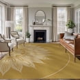 thumbnail image 1 of Brown Boho Area Rug 6x9 FT, Non Slip Living Room Throw Carpet, Middle Century Abstract Floral Ethnic Art Washable Soft Large Floor Carpet Non-Shedding Rug for Bedroom Dining Room Play Room, 1 of 9