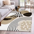 thumbnail image 1 of Brown Boho Area Rugs 3x5 ft Medieval Leaves Geometric Lines Abstract Washable Rug Non Slip Indoor Carpet Absorbent Floor Mat for Living Room Bedroom Dining Room, 1 of 9