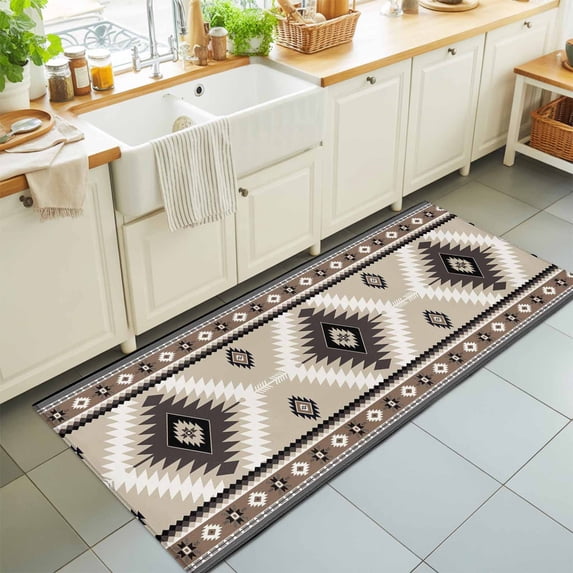 Brown Boho Aztec Geometric Rectangle Area Rug 2x6ft,Living Room Rug Non ...