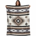 thumbnail image 1 of Brown Boho Blanket Soft Cozy Warm Throw Blanket for Couch, Plush Fuzzy Flannel Fleece Blankets for Sofa, Southwestern Ethnic Aztec Retro Geometric Bed Blankets Lightweight Gifts for Women, 40"x50", 1 of 9