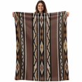 thumbnail image 1 of Brown Boho Blanket Soft Cozy Warm Twin Blanket for Bed, Plush Fuzzy Flannel Fleece Blankets for Sofa, Vintage Ethnic Tribe Retro Abstract Art Throw Blankets for Couch, Gifts for Men, 60"x80", 1 of 9