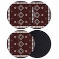 thumbnail image 1 of Brown Boho Coasters Set of 4, Absorbent Coasters for Drinks, Retro Farmhouse Abstract Geometric Ethnic Art Coaster for Desk Coffee Table Protection, Home Decor House Warming Gifts 4", 1 of 8