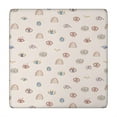 thumbnail image 1 of Brown Boho Eye and Rainbow Pattern Square Fitted Tablecloth with Elastic Edge,Square Table Cover,Washable Elastic Table Cover for Home Kitchen Party Decor 34"x34", 1 of 6