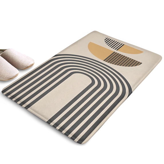 Brown Boho Geometric Pattern Flannel Non Slip Door Rugs,Washable Door Mats Indoor,Decorative Door Mats,Dirt-Resistant and Absorbent Doormat for Entrance,Bedroom,Kitchen,Bathroom,23.5x16in(60x40cm)