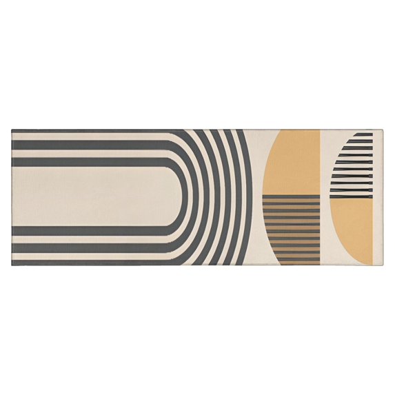 Brown Boho Geometric Pattern Kitchen Rug Mat,Kitchen Runner Rugs Non Skid Washable,Decorative Kitchen Floor Mats for Kitchen,Sink,Laundry,17"X47"