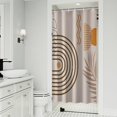 thumbnail image 1 of Brown Boho Geometric and Plant Pattern Shower Curtain 36"x72" ,Bathroom Decorative Shower Curtains Set with 12 Hooks,Modern Waterproof Washable Shower Curtain, 1 of 6