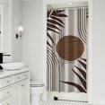 thumbnail image 1 of Brown Boho Geometric and Plant Pattern Shower Curtain 36"x72" ,Bathroom Decorative Shower Curtains Set with 12 Hooks,Modern Waterproof Washable Shower Curtain, 1 of 6
