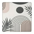 thumbnail image 1 of Brown Boho Geometric and Plant Pattern Square Fitted Tablecloth with Elastic Edge,Square Table Cover,Washable Elastic Table Cover for Home Kitchen Party Decor 36"x36", 1 of 6