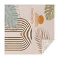 thumbnail image 1 of Brown Boho Geometric and Plant Pattern Square Tablecloth,Waterproof Square Table Cover,Wipeable Spillproof Washable Table Cover for Home Kitchen Party Decor 52"x52"(132x132cm), 1 of 6