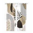 thumbnail image 1 of Brown Boho Geometric Sheer Curtains 84 Inch Length 2 Panels Set for Living Room/Bedroom, Country Retro Abstract Lines Leaves Kitchen Curtains Grommet Semi-Sheer Curtains Window Treatments 42"x84"x2, 1 of 7