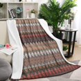 thumbnail image 1 of Brown Boho Geometric Triangles and Rhombuses Pattern Blanket,Comfortable Soft Lamb Wool Throw Blanket,All Season,Warm Lightweight Blankets for Sofa Bed Couch Living Room Chair,60"x80", 1 of 4