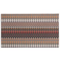 Brown Boho Geometric Triangles and Rhombuses Pattern Door Rugs,Washable Non Slip Door Mats Indoor,Decorative Door Mats,Entry Mat Indoor for Entrance,Bedroom,Kitchen,Bathroom,17"x30"