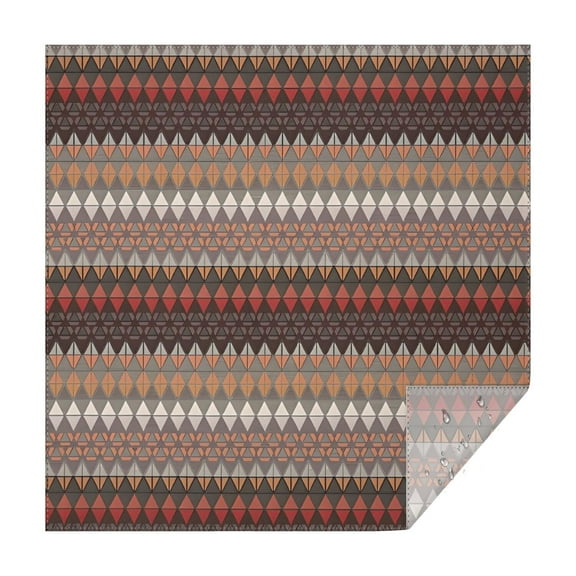 Brown Boho Geometric Triangles and Rhombuses Pattern Square Tablecloth,Waterproof Square Table Cover,Wipeable Spillproof Washable Table Cover for Home Kitchen Party Decor 60"x60"(152x152cm)