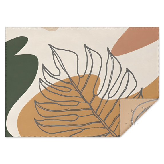 Brown Boho Line Art Plant Pattern Rectangle Tablecloth 60"x84",Waterproof Polyester Rectangle Table Cloth, Wipeable Spillproof Polyester Tablecloth for Dining, Camping, Indoor and Outdoor