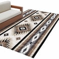 thumbnail image 1 of Brown Boho Living Room Rug 4x6 Washable Area Rug for Bedroom, Non-Slip Dining Room Rugs Southwestern Ethnic Aztec Retro Geometric Indoor Carpet for Kitchen Entryway Office Nursery Laundry, 1 of 9