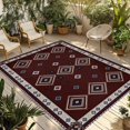 thumbnail image 1 of Brown Boho Outdoor Rug for Patio/Deck/Porch, Non-Slip Large Area Rug 5 x 8 Ft, Retro Farmhouse Abstract Geometric Ethnic Art Indoor Outdoor Rugs Washable Area Rugs, Camping Rug Carpet Runner, 1 of 8