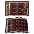 thumbnail image 1 of Brown Boho Placemats Set of 12, Retro Farmhouse Abstract Geometric Ethnic Art Placemats for Dining Table, Place Mats for Kitchen Tabletop, Waterproof Wipeable Dining Table Mats Set, 1 of 9