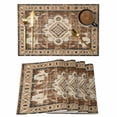 thumbnail image 1 of Brown Boho Placemats Set of 4, Retro Western Rustic Ethnic Tribal Patterns Placemats for Dining Table, Place Mats for Kitchen Tabletop, Waterproof Wipeable Dining Table Mats Set, 1 of 9