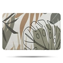 Brown Boho Plant Pattern Bathroom Rugs Mat,Non Slip Microfiber Bathroom Rug,Rubber Backing,Soft Bathroom Mats for Bathroom Floor,Tub and Shower,17x27in(43x68cm)