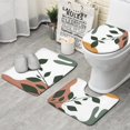 thumbnail image 1 of Brown Boho Plant Pattern Bathroom Rugs Sets 3 Piece,Toilet Cover Set,Absorbent Non Slip Bathroom Mats Sets with U-Shaped Contour Rug Toilet Rug Set, 1 of 5