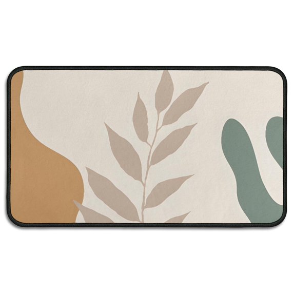 Brown Boho Plant Pattern Door Rugs,Washable Non Slip Door Mats Indoor,Decorative Door Mats,Entry Mat Indoor for Entrance,Bedroom,Kitchen,Bathroom,30"x17"