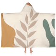 thumbnail image 1 of Brown Boho Plant Pattern Hooded Bath Towel，60"x35" for Ages 3 To 12 Kids, Quick Dry Lightweight Soft Microfiber Hood Beach Towel Cover Up for Kids, 1 of 7