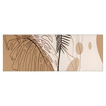 Brown Boho Plant Pattern Kitchen Rug Mat,Kitchen Runner Rugs Non Skid Washable,Decorative Kitchen Floor Mats for Kitchen,Sink,Laundry,17"X47"